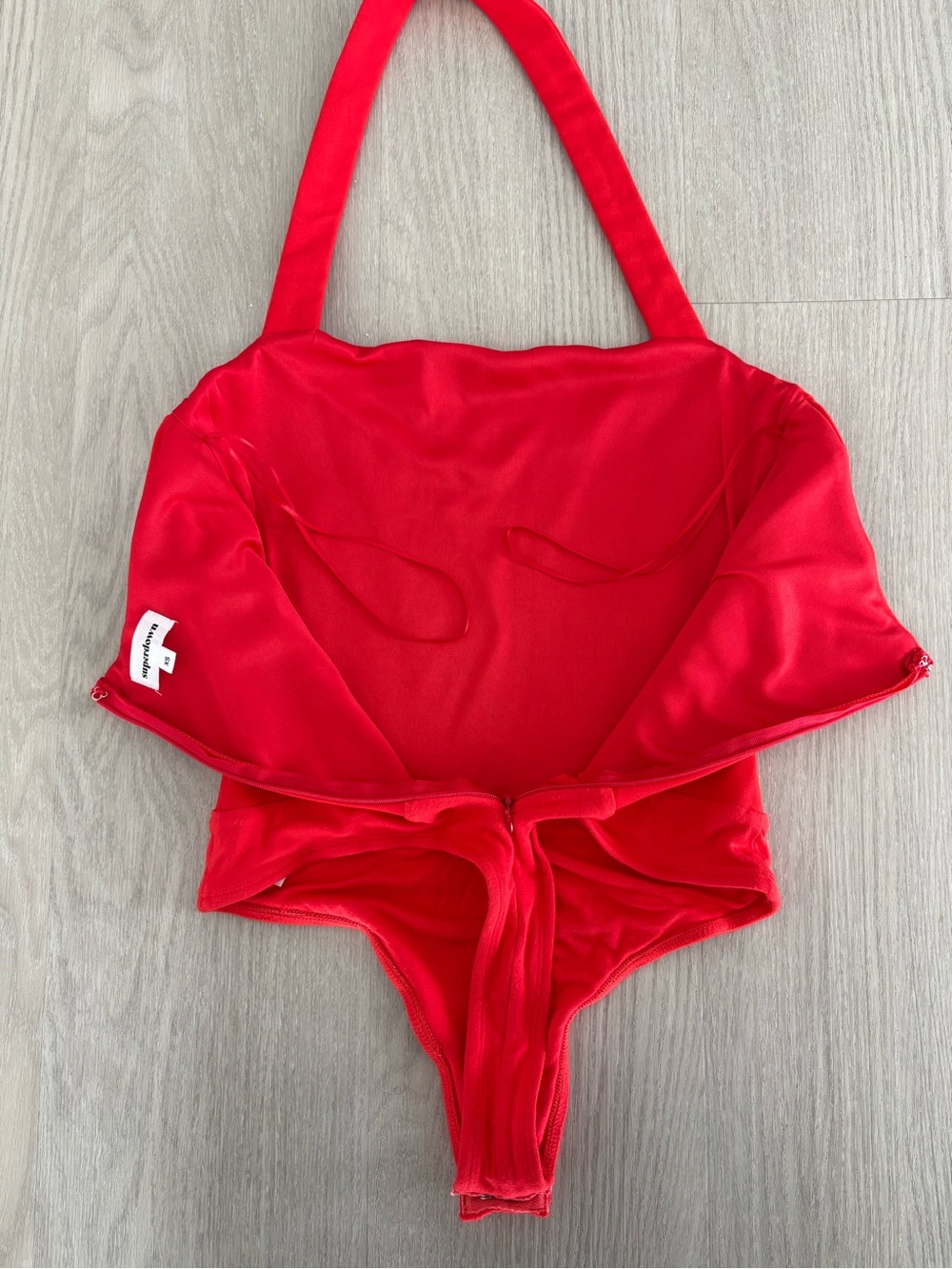 Superdown Reece Halter Bodysuit in Red - Picture 9 of 17